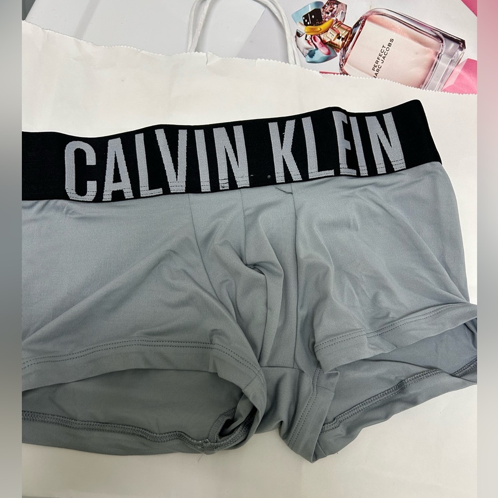 Calvin Klein Microfiber low rise  Trunk - light gray stretch size S large logo